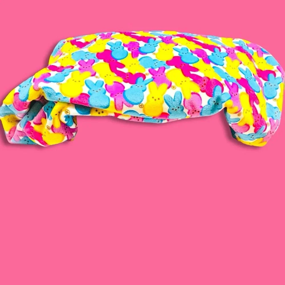 Peeps Easter Bunny Colorful Throw Blanket 58x48